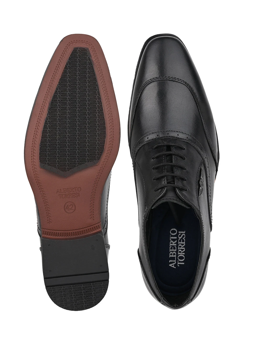 Alberto Torresi Genuine Leather Black Laceup Formal Shoes Oxford For Men 2 Alberto Torresi Genuine Leather Black Laceup Formal Shoes Oxford For Men - Image 2