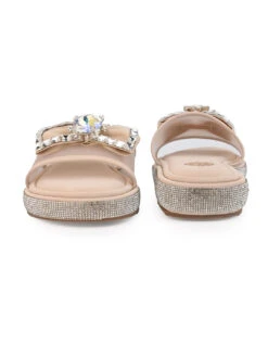 Aberto Torresi Elegant Nude Embellished Slide Sandals – Sparkle With Every Step -Alberto Torresi Store 1000 BAIGE 4
