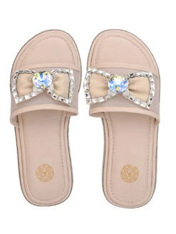 Aberto Torresi Elegant Nude Embellished Slide Sandals – Sparkle With Every Step -Alberto Torresi Store 1000 BAIGE 5