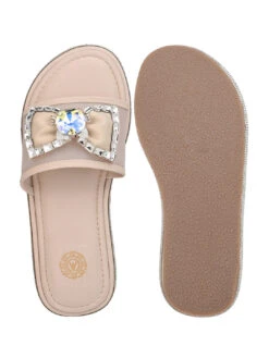 Aberto Torresi Elegant Nude Embellished Slide Sandals – Sparkle With Every Step -Alberto Torresi Store 1000 BAIGE 6