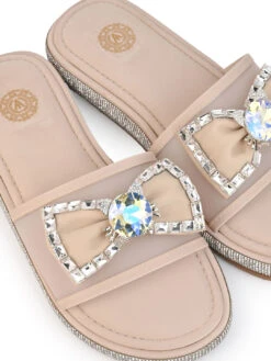 Aberto Torresi Elegant Nude Embellished Slide Sandals – Sparkle With Every Step -Alberto Torresi Store 1000 BAIGE 7