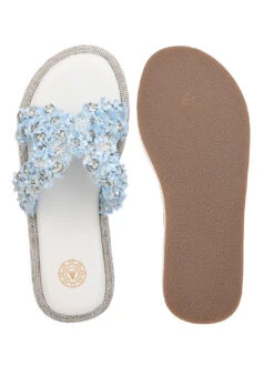 Aberto Torresi Blue Embellished Slide Sandals – Chic Design With Crystal Detailing 13 Aberto Torresi Blue Embellished Slide Sandals – Chic Design With Crystal Detailing -Alberto Torresi Store 1002 BLUE WHITE 6