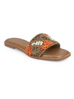 Alberto Torresi Brown Handcrafted Detailing With Festive Charm