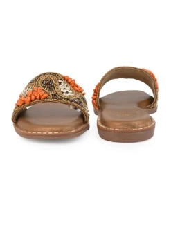 Alberto Torresi Brown Handcrafted Detailing With Festive Charm -Alberto Torresi Store 1004 ORANGE GOLD 4