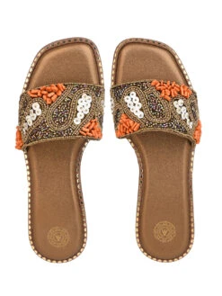 Alberto Torresi Brown Handcrafted Detailing With Festive Charm -Alberto Torresi Store 1004 ORANGE GOLD 5
