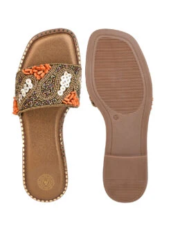 Alberto Torresi Brown Handcrafted Detailing With Festive Charm -Alberto Torresi Store 1004 ORANGE GOLD 6