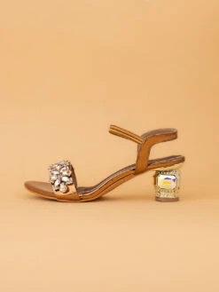 Alberto Torresi Iridescent Stone Embellished Synthetic Heels Sandal 9 Alberto Torresi Iridescent Stone Embellished Synthetic Heels Sandal -Alberto Torresi Store 1026 COPPER 3