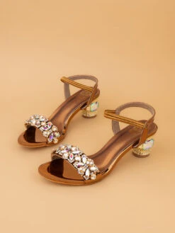 Alberto Torresi Iridescent Stone Embellished Synthetic Heels Sandal 10 Alberto Torresi Iridescent Stone Embellished Synthetic Heels Sandal -Alberto Torresi Store 1026 COPPER 4