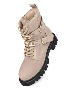 Alberto Torresi Women’s Chunky Sole Ankle Boots With Chain -Alberto Torresi Store 1040 BAIGE 5