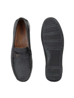 Alberto Torresi Genuine Leather Black Textured Loafers For Men -Alberto Torresi Store 63797 BLACK CROCO 6 5954791d e400 440d bbc0 7c4935966eff