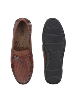 Genuine Leather Textured Impact Technolog Slip On -Alberto Torresi Store 63797 TAN CROCO 7