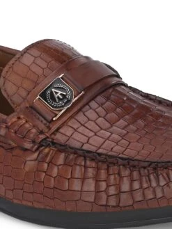 Genuine Leather Textured Impact Technolog Slip On -Alberto Torresi Store 63797 TAN CROCO 8