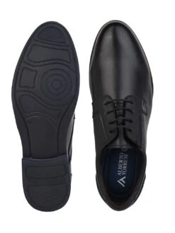 Alberto Torresi Horwik Series Black Crust Leather Plain Lace-up -Alberto Torresi Store 66706 BLACK 6