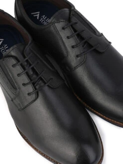 Alberto Torresi Horwik Series Black Crust Leather Plain Lace-up -Alberto Torresi Store 66706 BLACK 7