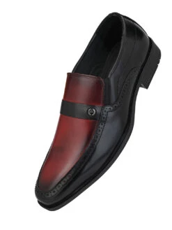 Alberto Torresi Genuine Leather Black-Bordo Slipon Formal Shoes -Alberto Torresi Store 66925 BLACK BORDO 4