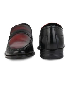 Alberto Torresi Genuine Leather Black-Bordo Slipon Formal Shoes -Alberto Torresi Store 66925 BLACK BORDO 5