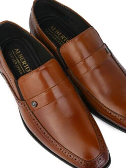 Alberto Torresi Genuine Leather Tan Slipon Formal Shoes -Alberto Torresi Store 66925 TAN 7
