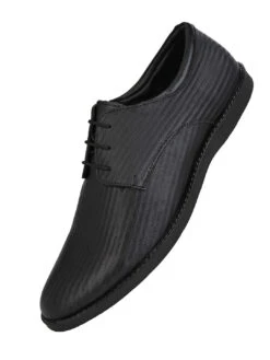 Alberto Torresi Textured Black Leather Office/ Dress Formal Derby Shoes -Alberto Torresi Store 66950 BLACK 4 688ad472 df68 4988 8e2a d827c16e59ee