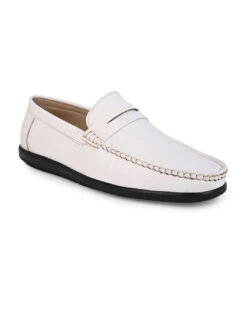 Alberto Torresi White Slip On Loafer