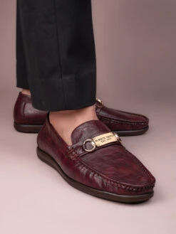 Alberto Torresi Twisty Series 531 Full Flex Rubber Sole Slip In Bordo Casual Loafers