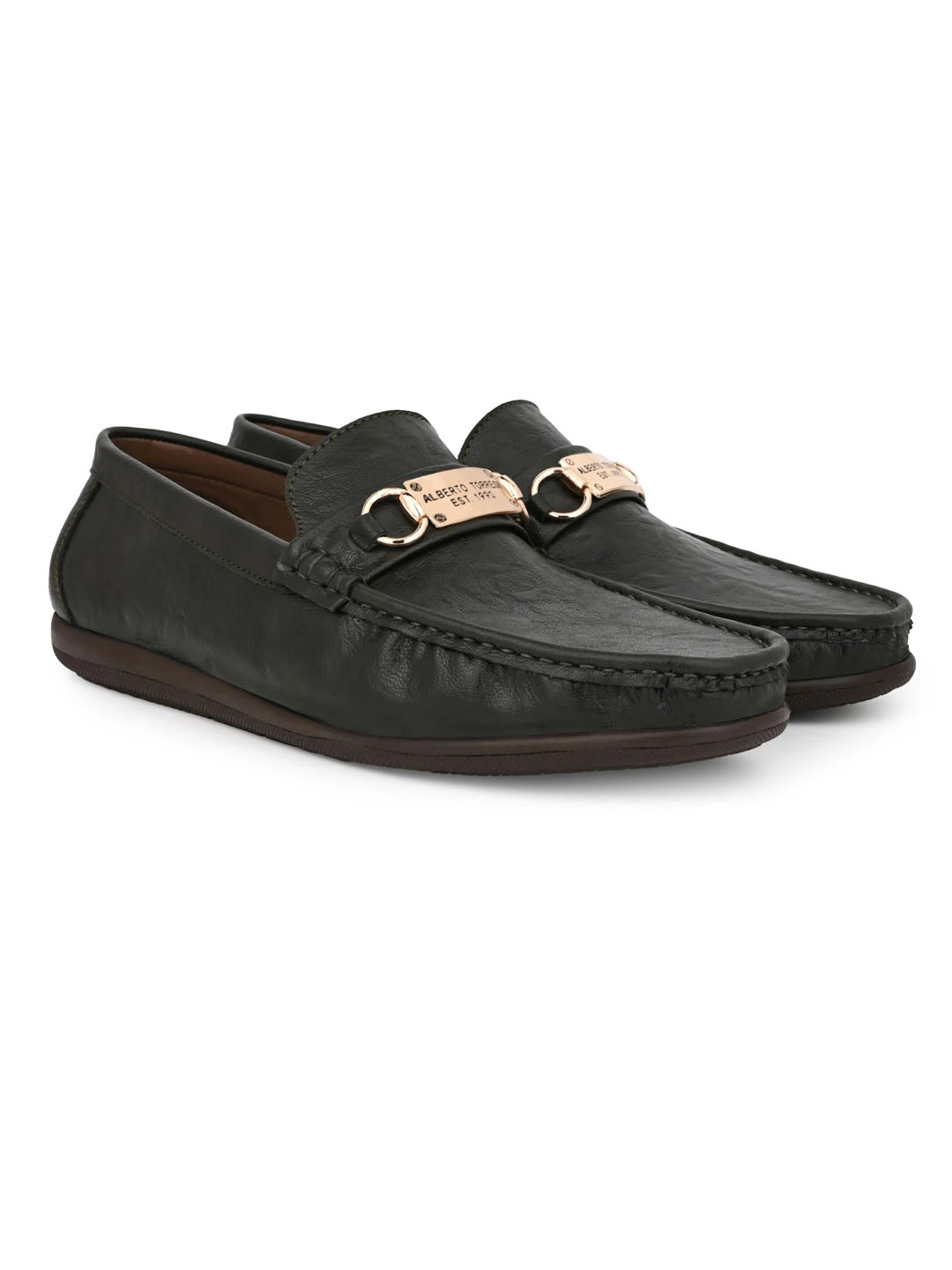 Alberto Torresi Twisty Series 531 Full Flex Rubber Sole Slip In Olive Casual Loafers 3 Alberto Torresi Twisty Series 531 Full Flex Rubber Sole Slip In Olive Casual Loafers - Image 3