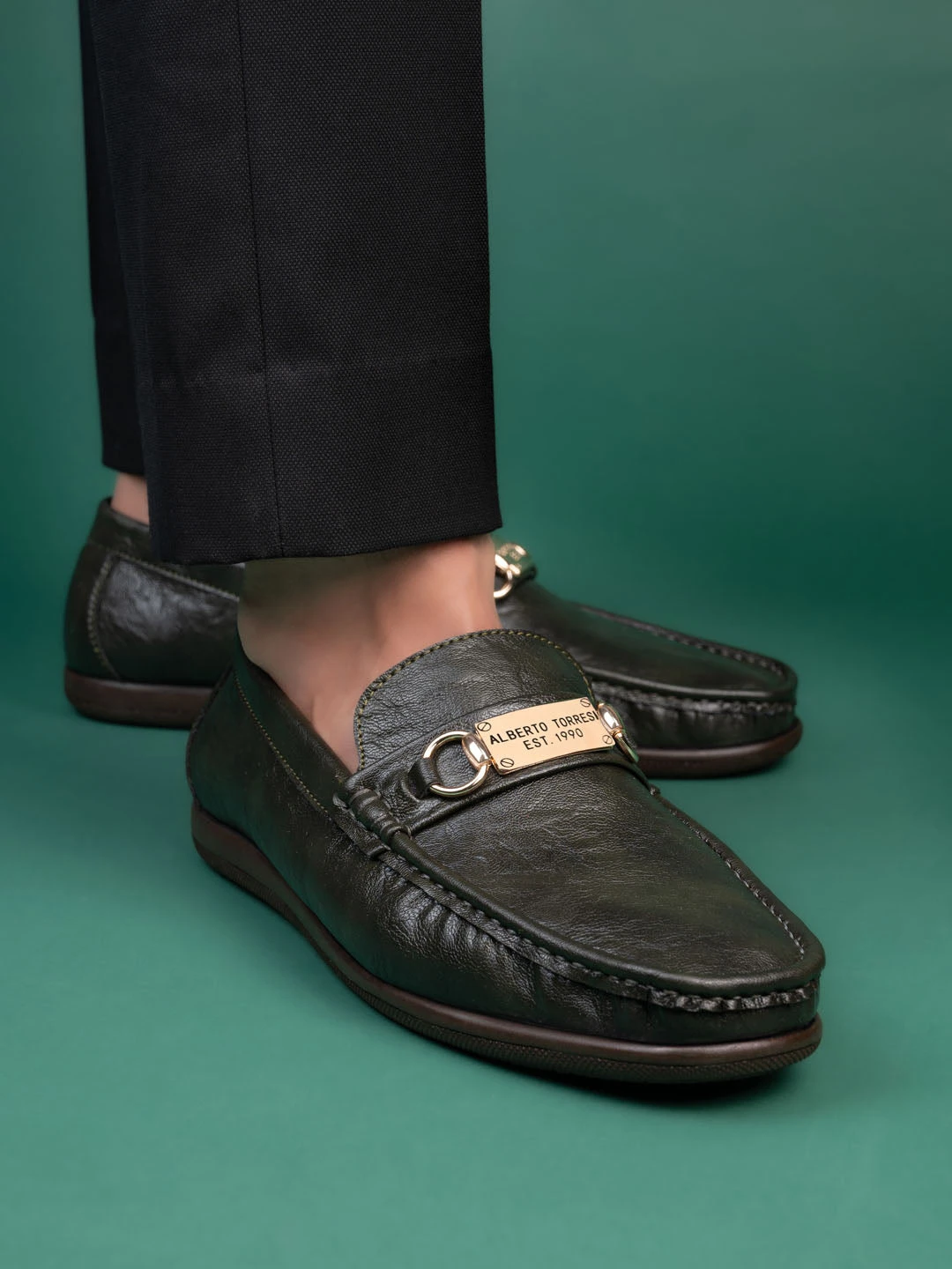 Alberto Torresi Twisty Series 531 Full Flex Rubber Sole Slip In Olive Casual Loafers 1 Alberto Torresi Twisty Series 531 Full Flex Rubber Sole Slip In Olive Casual Loafers