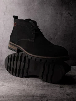 Alberto Torresi Headon Series Devl559 Genuine Suede High Tops For Men -Alberto Torresi Store 88559 BLACK 2