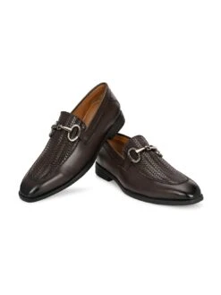 Premium Branded Horsebit Formal Synthetic Loafer With Tpr Sole And Heel Support -Alberto Torresi Store 88609 BROWN 5