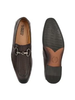 Premium Branded Horsebit Formal Synthetic Loafer With Tpr Sole And Heel Support -Alberto Torresi Store 88609 BROWN 7