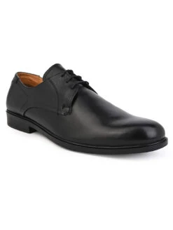 Alberto Torresi Men's Black Leather Formal Derby Shoes