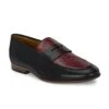Alberto Torresi Genuine Leather Black Bordo Loafers For Men