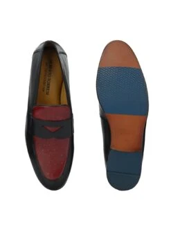 Alberto Torresi Genuine Leather Black Bordo Loafers For Men 14 Alberto Torresi Genuine Leather Black Bordo Loafers For Men -Alberto Torresi Store 88682 BLACK BORDO 7