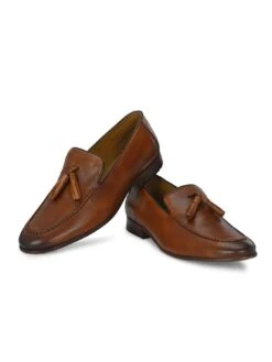 Alberto Torresi Genuine Leather 683 Tan Tassel Loafers For Men -Alberto Torresi Store 88683 TAN 5