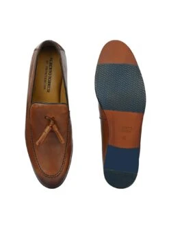 Alberto Torresi Genuine Leather 683 Tan Tassel Loafers For Men -Alberto Torresi Store 88683 TAN 7