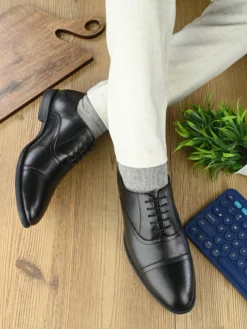 Alberto Torresi Black Synthetic Formal Shoes