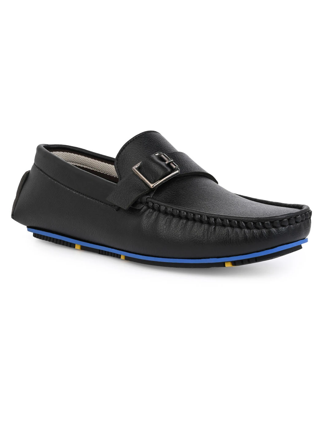 Alberto Torresi Trendy Silicon Muti Coloured Anti Slip Sole Black Monk Loafer 2 Alberto Torresi Trendy Silicon Muti Coloured Anti Slip Sole Black Monk Loafer - Image 2