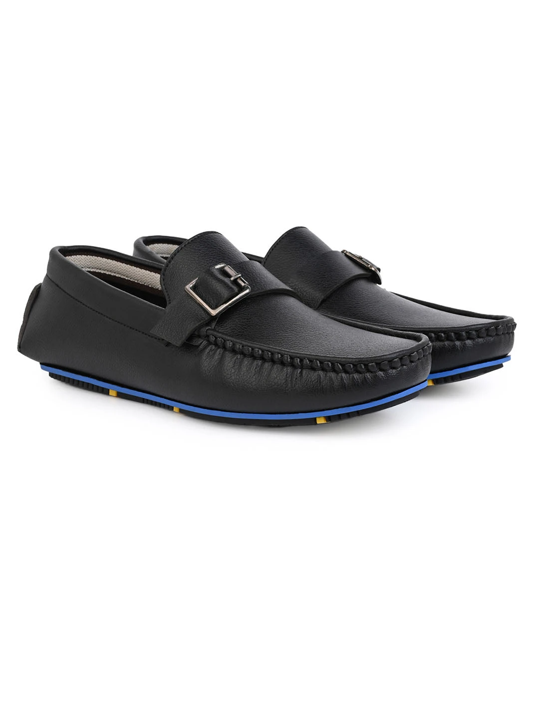 Alberto Torresi Trendy Silicon Muti Coloured Anti Slip Sole Black Monk Loafer 3 Alberto Torresi Trendy Silicon Muti Coloured Anti Slip Sole Black Monk Loafer - Image 3