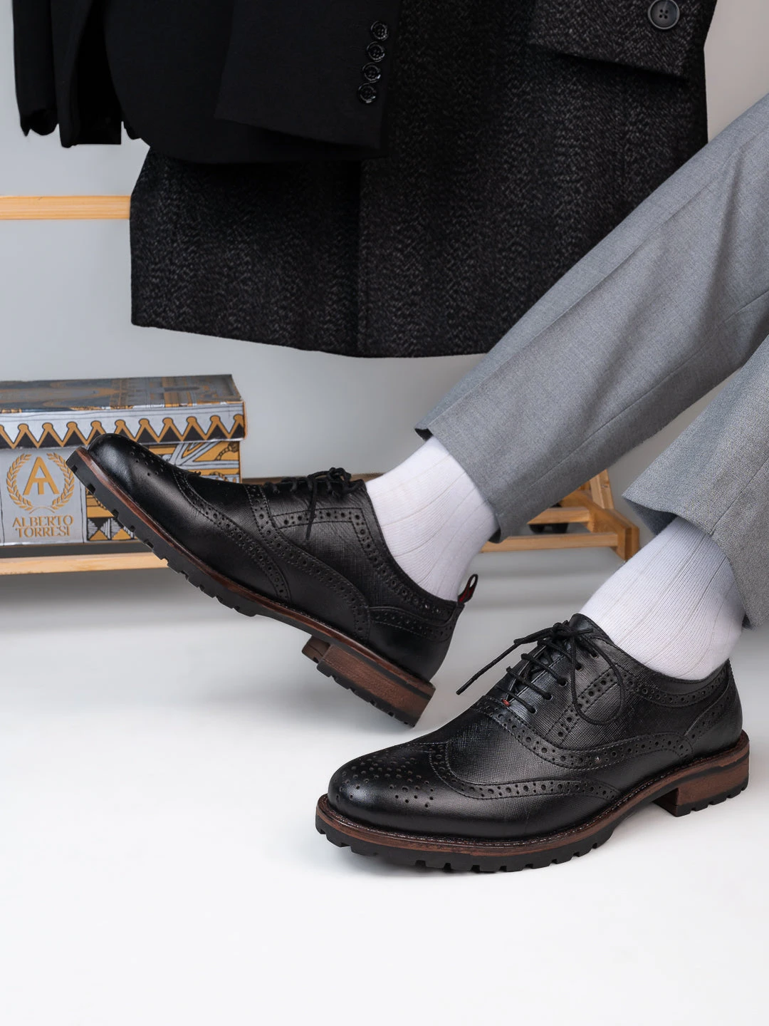 Alberto Torresi LatestBlack Brogue Shoes With Padded Insole 1 Alberto Torresi LatestBlack Brogue Shoes With Padded Insole