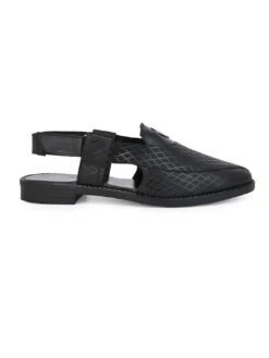 Alberto Torresi Genuine Black Leather Textured Peshawari Sandal With Padded Insole 10 Alberto Torresi Genuine Black Leather Textured Peshawari Sandal With Padded Insole -Alberto Torresi Store 88770BLACK 3