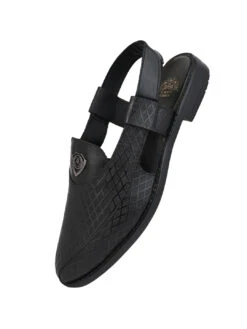 Alberto Torresi Genuine Black Leather Textured Peshawari Sandal With Padded Insole 12 Alberto Torresi Genuine Black Leather Textured Peshawari Sandal With Padded Insole -Alberto Torresi Store 88770BLACK 4