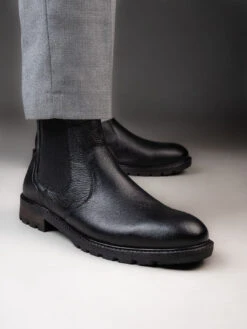 Alberto Torresi Black Mild Leather Ankle Length Boots