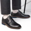 Alberto Torresi Horwik Series Black Crust Leather Plain Lace-up