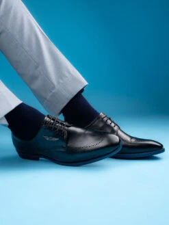 Alberto Torresi Hungary Series 607 Branded Sole Black Formal Shoes