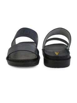 Alberto Torresi PVC Printed Branding Textured Blue Leather Men Slippers -Alberto Torresi Store DSC 8242 2