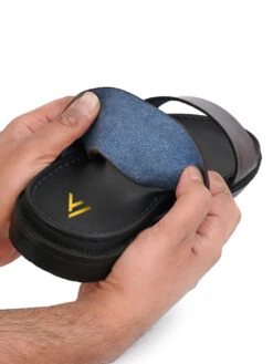 Alberto Torresi PVC Printed Branding Textured Blue Leather Men Slippers -Alberto Torresi Store DSC 8260 24